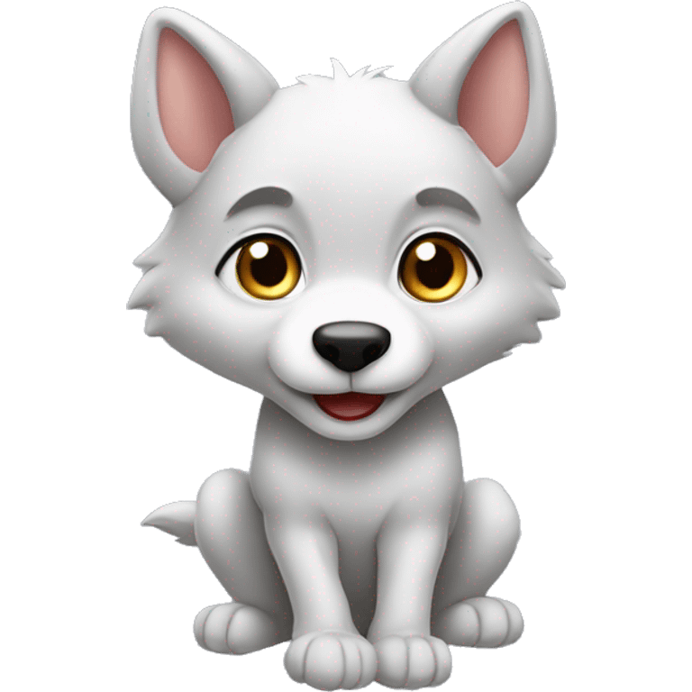 bébé loup qui saute emoji