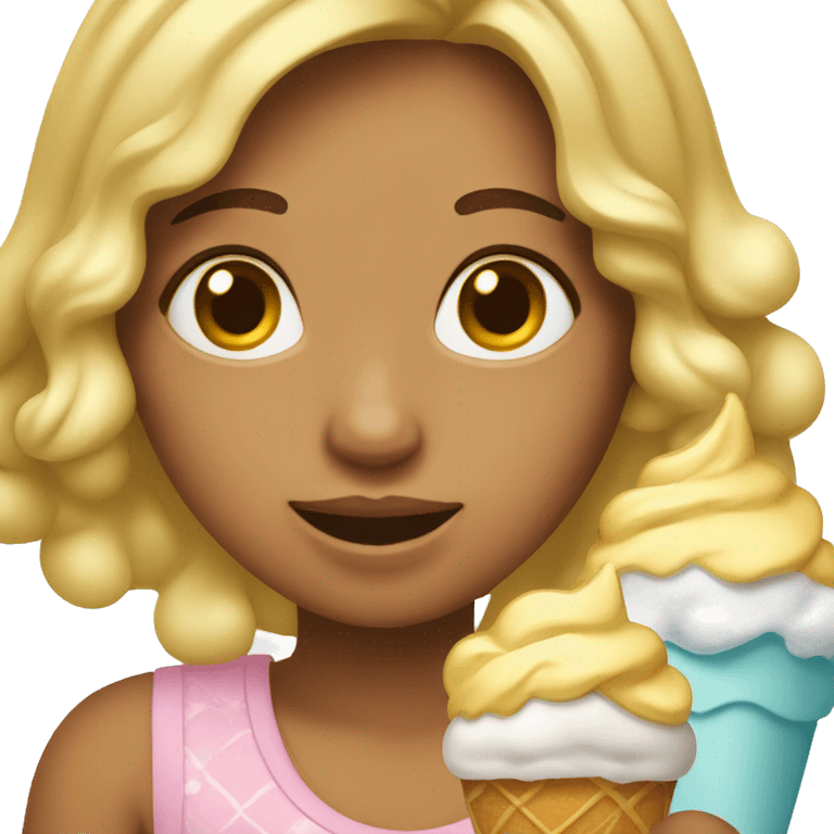 A girl with ice cream all over her face emoji