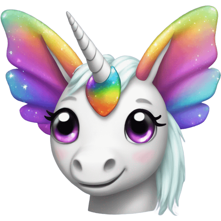 rainbow unicorn horned sparkling butterfly  emoji