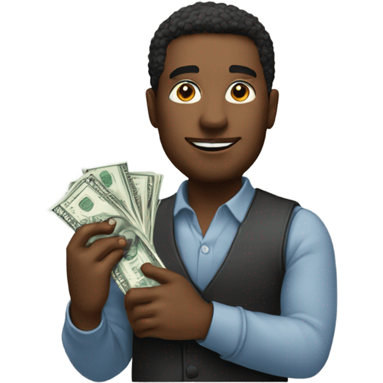 Man holding 3 jillion dollars cash emoji