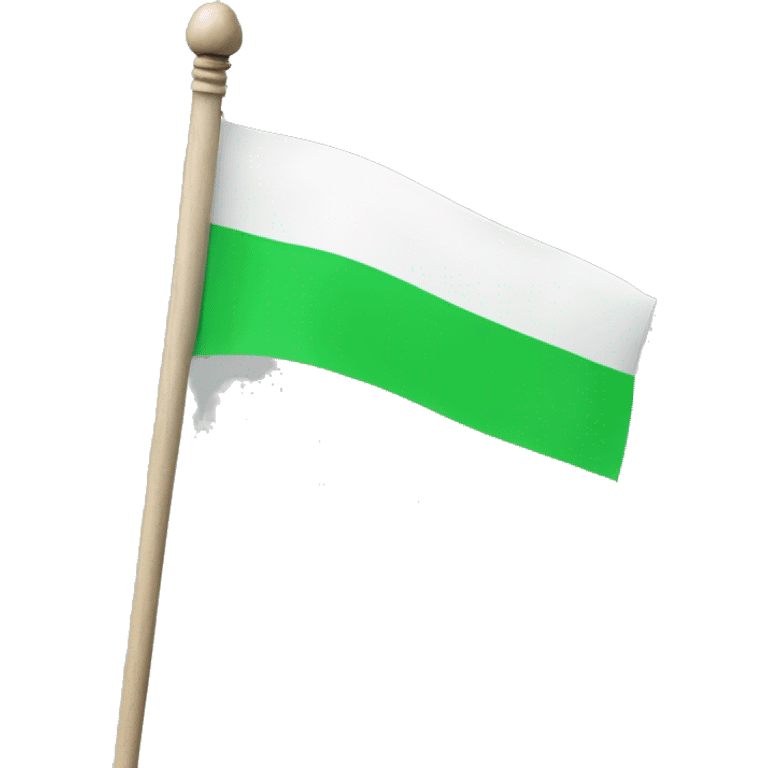 3 horizontal lines (green, white and black) flag in a stick  emoji