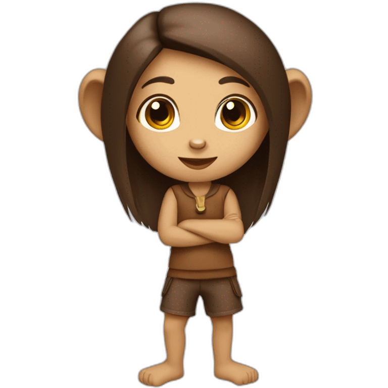 Monkey girl brune emoji