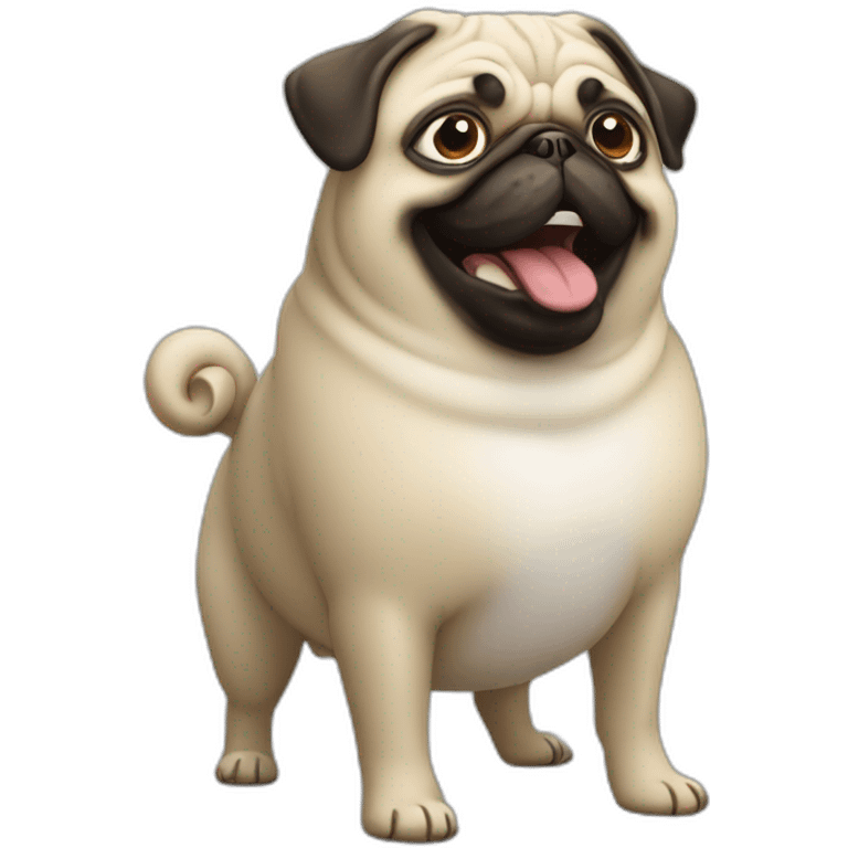 a fat happy pug as a software developer emoji