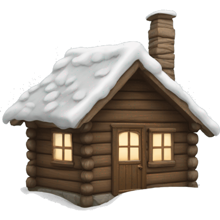 snowy cabin emoji