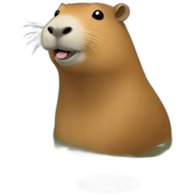 Capybara enjoying hot spring emoji