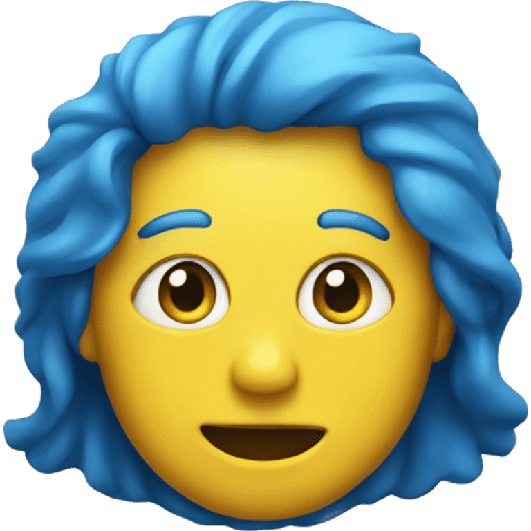 Blue with yellow M emoji