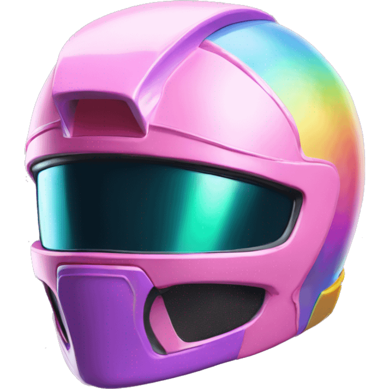 happy power ranger pastel rainbow helmet  emoji