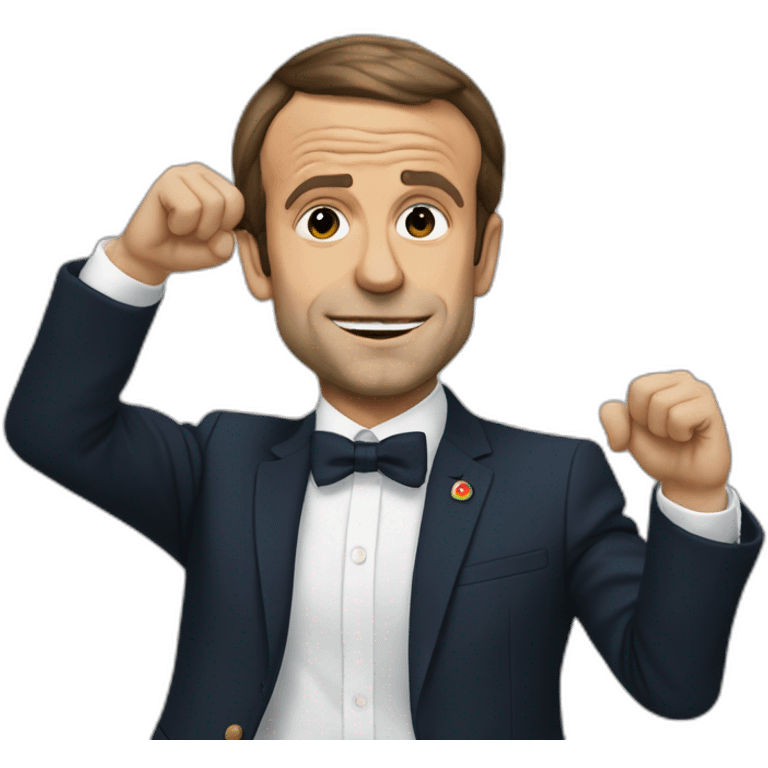 macron qui fait le dab emoji