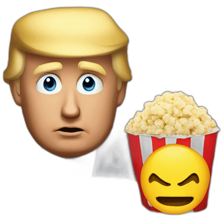 donald trump is watching a movie emoji