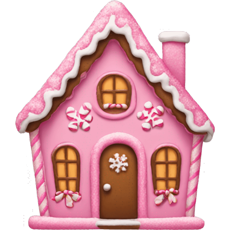 Pink gingerbread house emoji