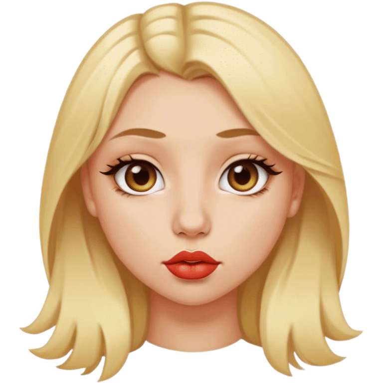 Girl with blonde hair piercing on the nose thick lips and slightly almond-shaped eyes emoji