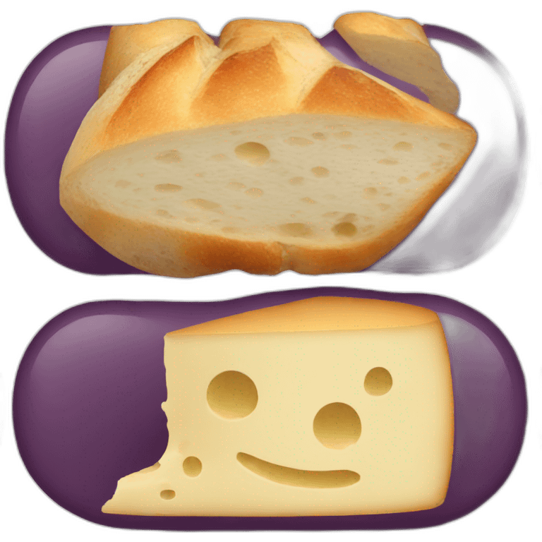 french with baguette wine cheese emoji