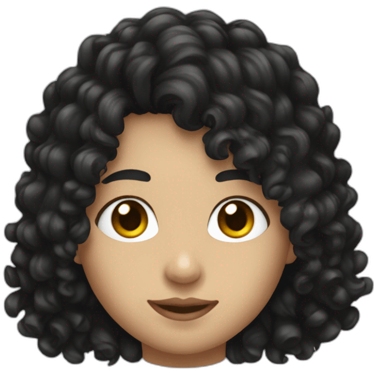 a teen white pepole white curly black hair and atletics face emoji