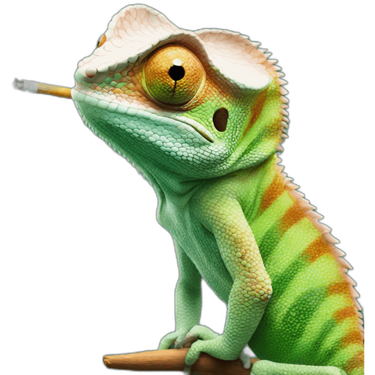 chameleon smoking a cigarette emoji