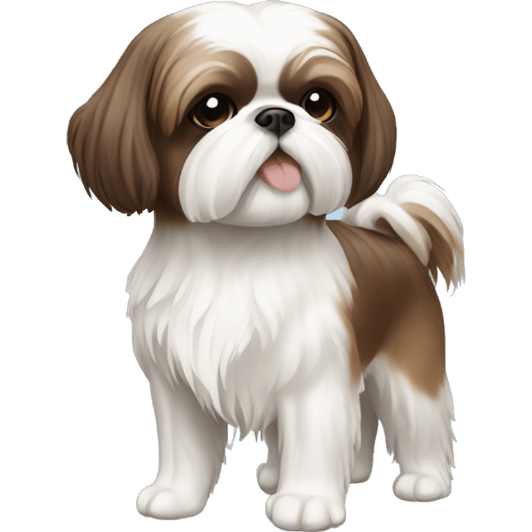 Shih tzu brown and white emoji