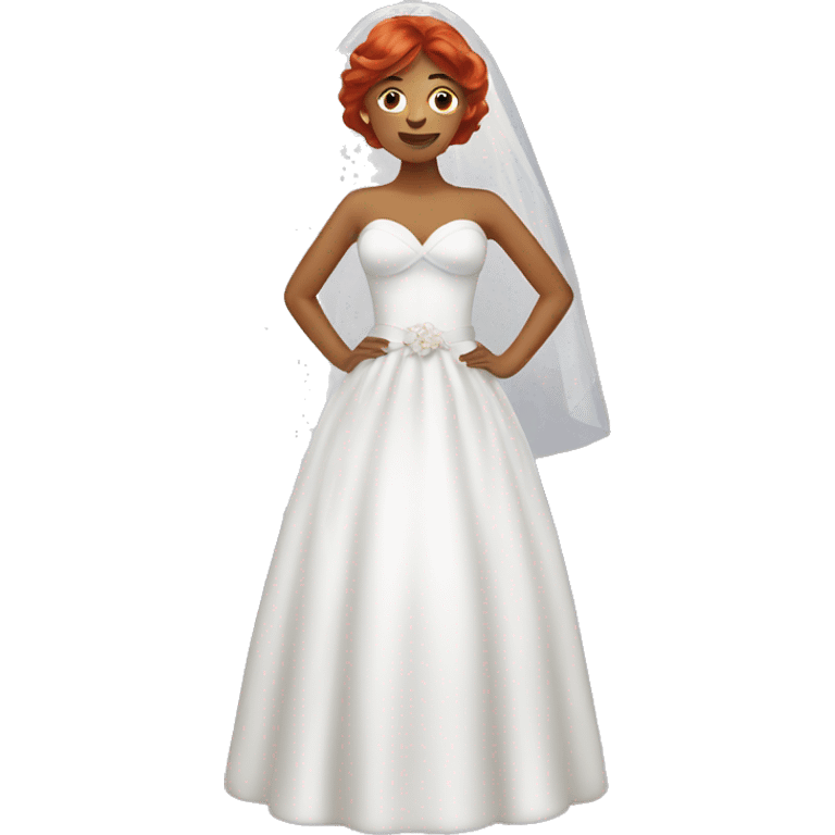 red hair woman dressed as a bride emoji