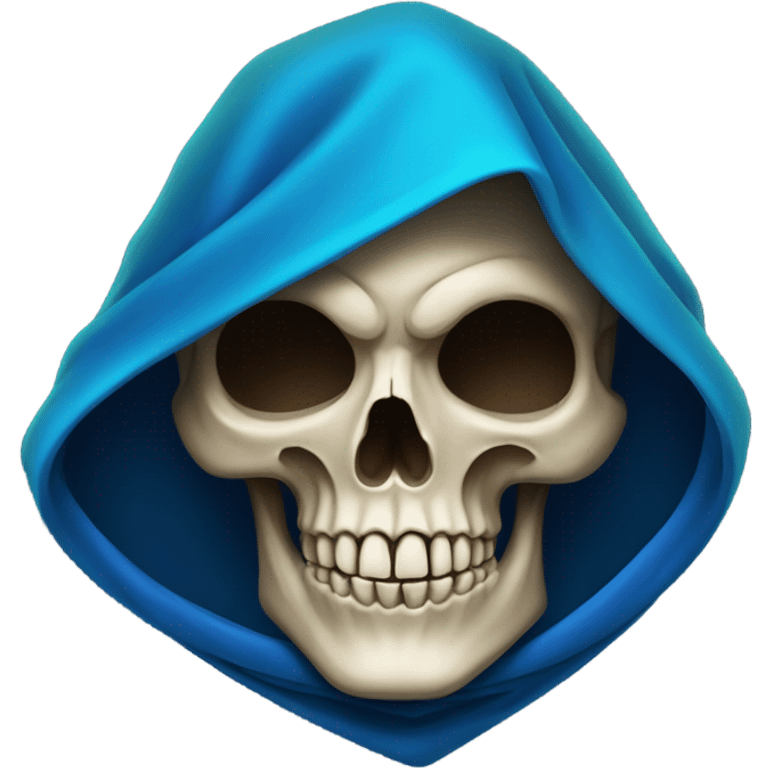 skull wearing blue hood and cloak emoji