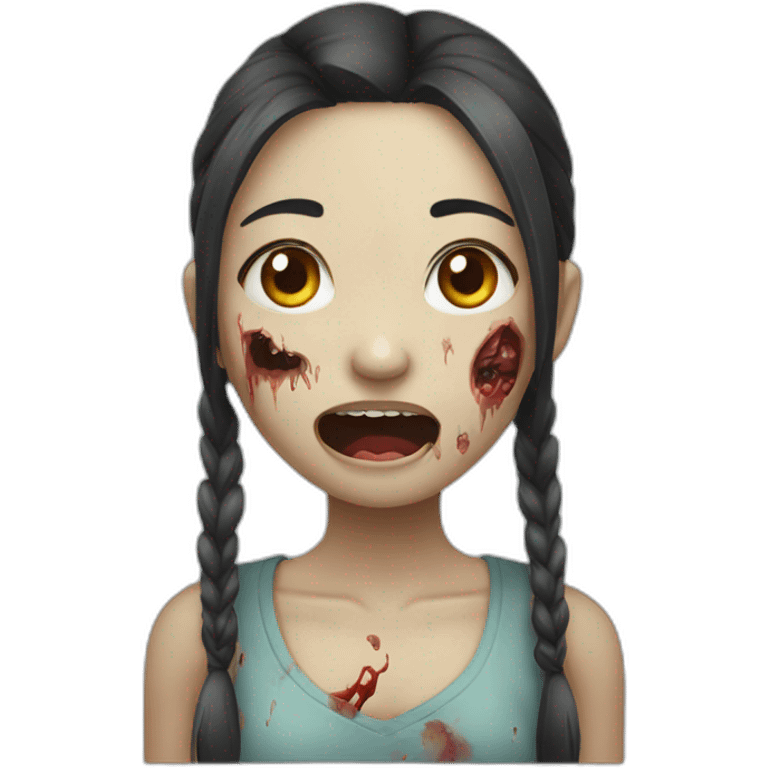 Zombie Asian girl emoji