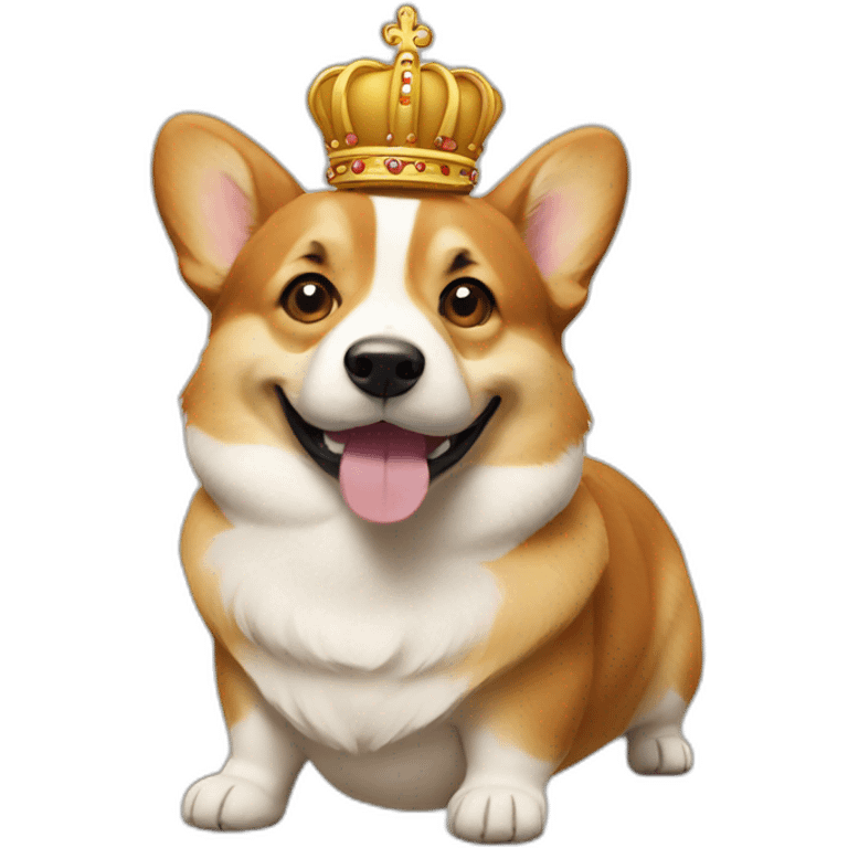 corgi in the shape of bread wearing a crown emoji