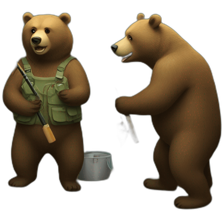 Two-bears-are-fishing emoji