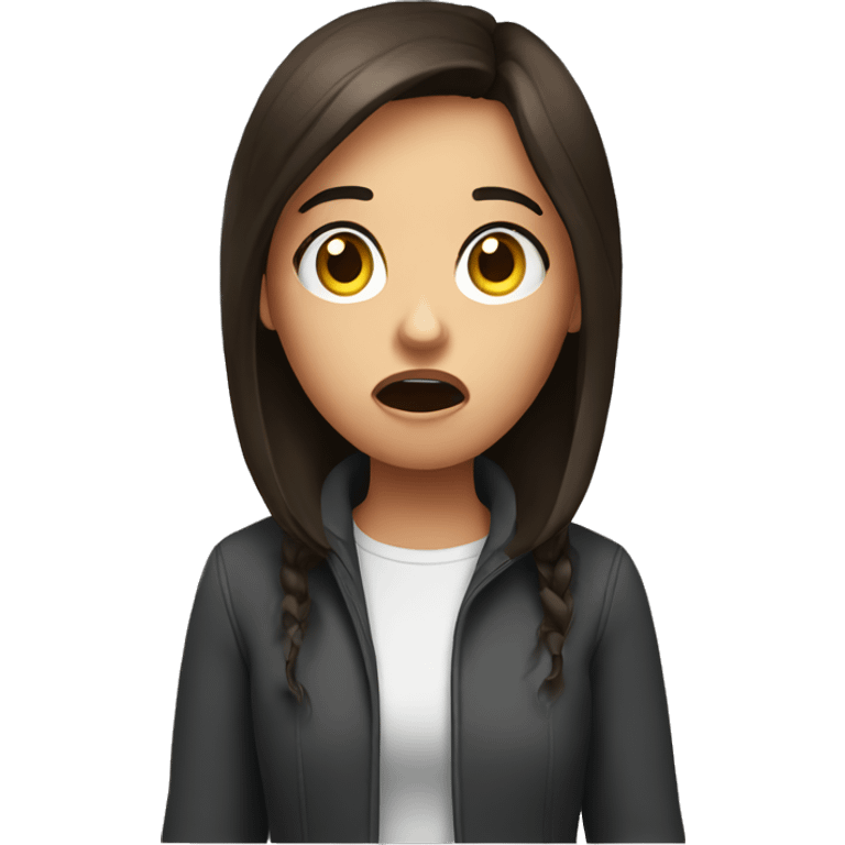 Shocked brunette girl emoji