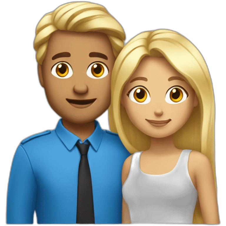 Un brun avec une blonde emoji