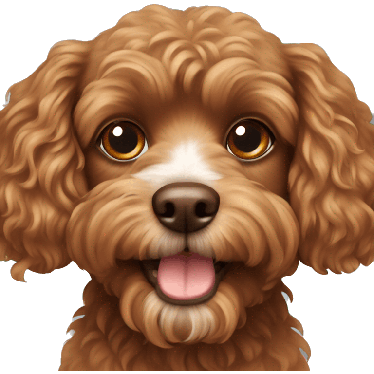 Brown cavoodle dog emoji