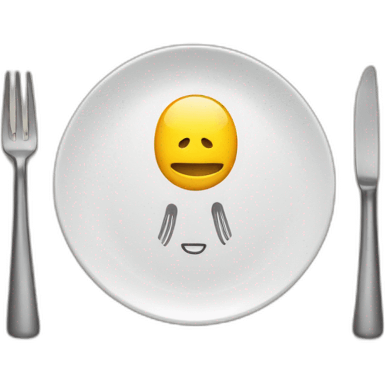 knife and fork on a plate emoji