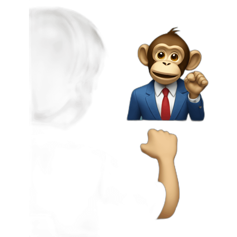 a monkey presenting the news on a TV screen emoji