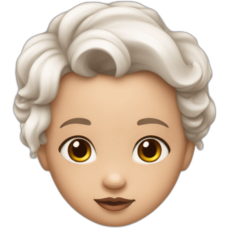 Bébé chauve fille couleur de peaux blanche emoji