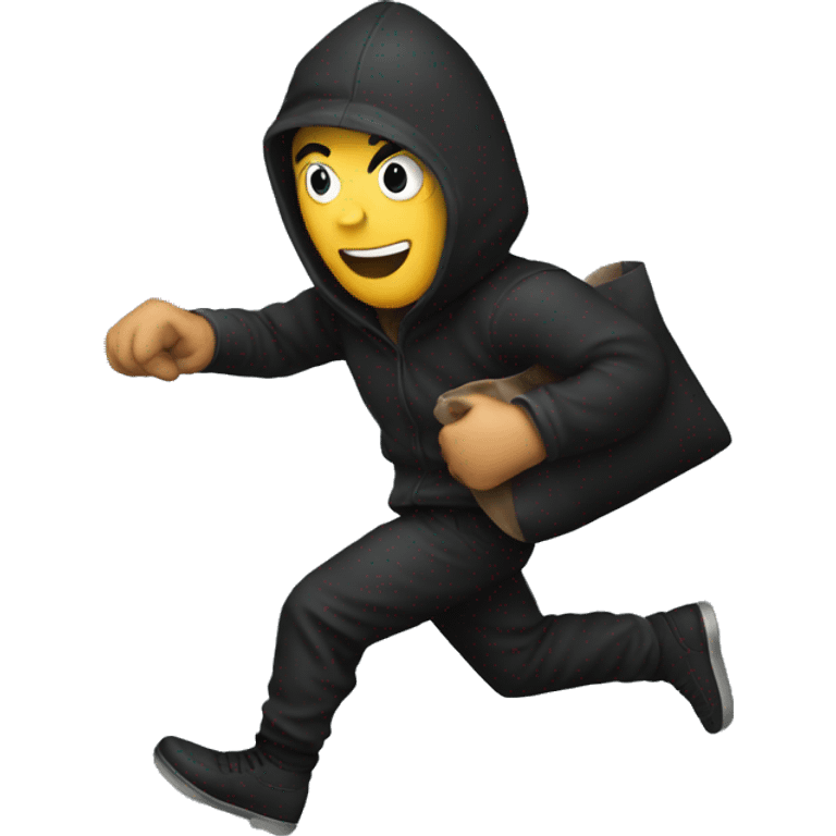 robber running to the left holding a black sack emoji