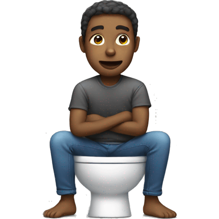 Sitting on toilet emoji