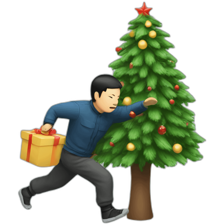 Chinese stealing Christmas tree emoji