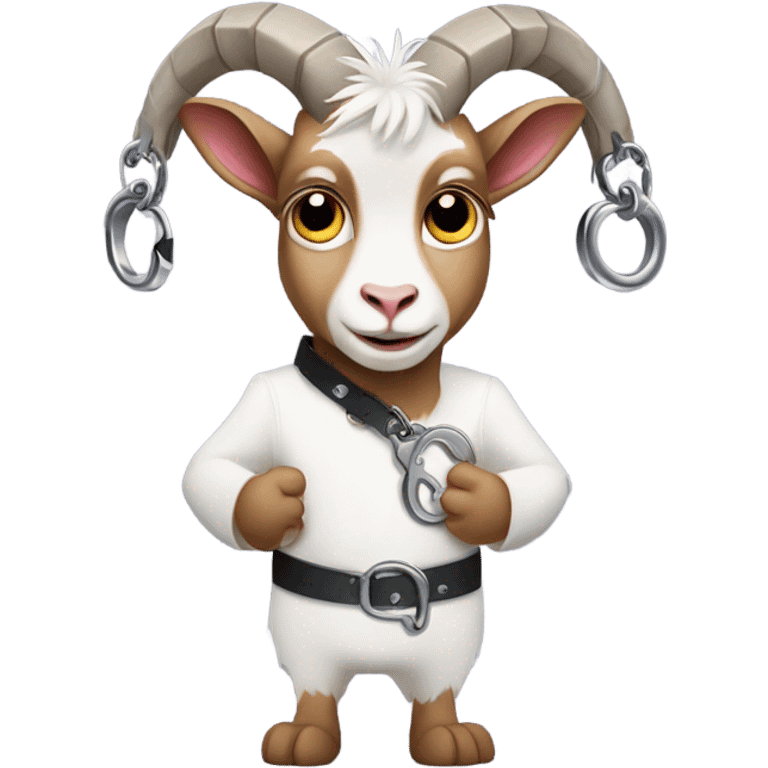 Cute guilty goat in handcuffs emoji