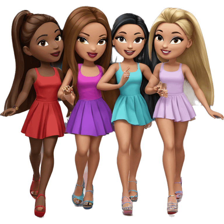 diverse beauty in colorful dresses emoji