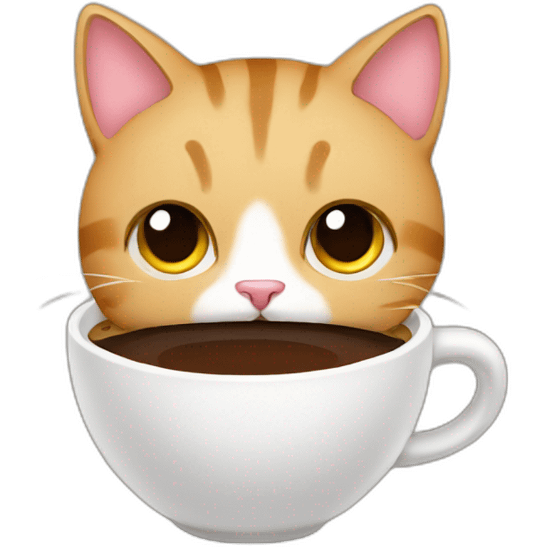 cat with a coffee emoji