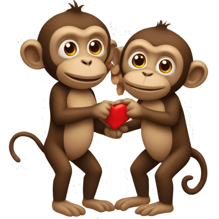 two monkeys in love emoji