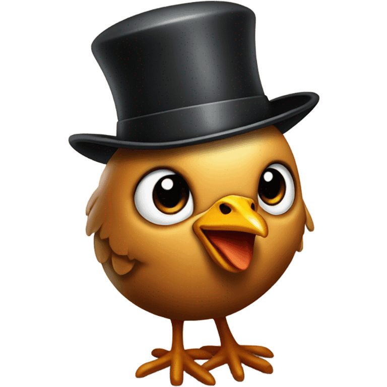 Roasted chicken wearing a bowler hat emoji