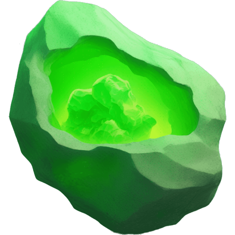 fluorescent green uranium-rock emoji