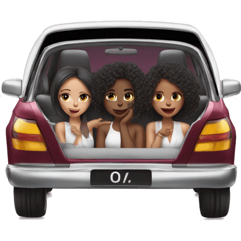 3 girls in expensive car emoji