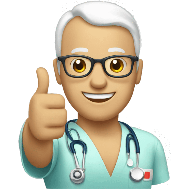 Bald male Nurse giving thumbs up emoji