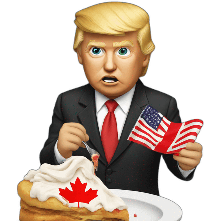 Donald trump eating canadian flag emoji