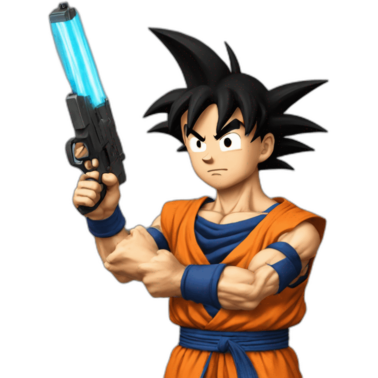 Goku with gun emoji