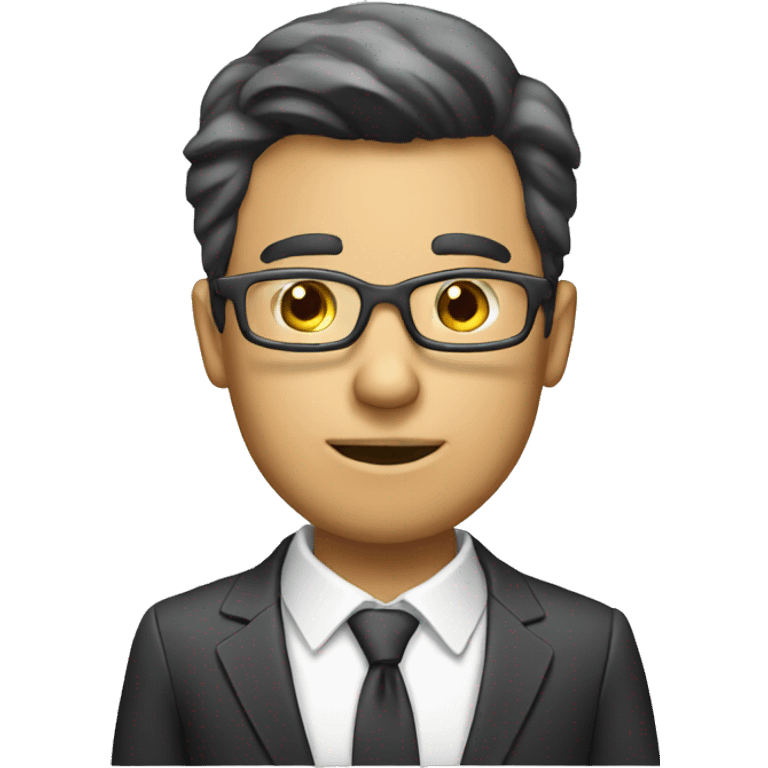 corporate man texting phone emoji