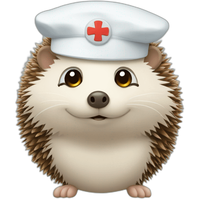 Hedgehog with nurse cap emoji