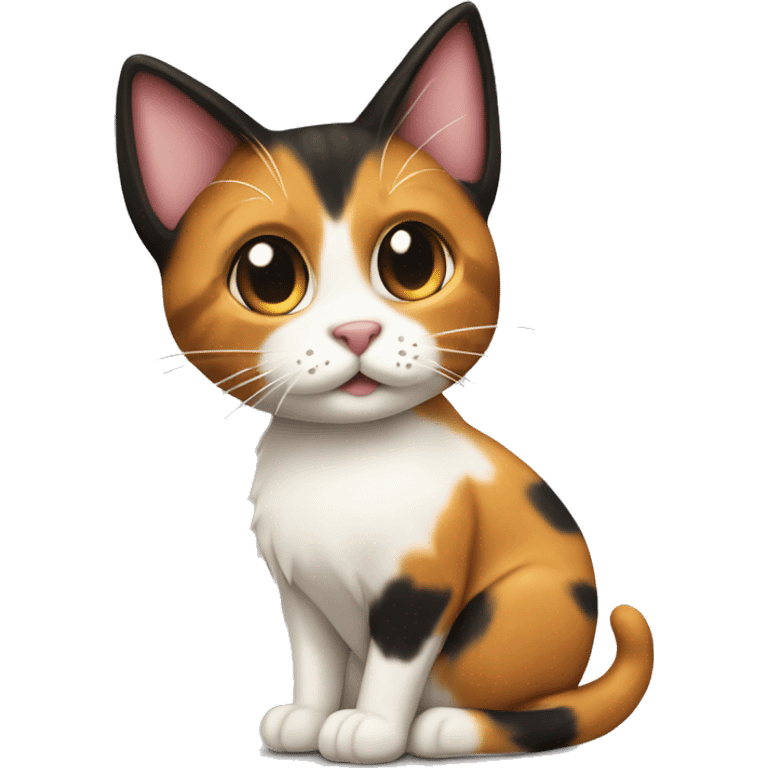 Calico cat with bob tail emoji