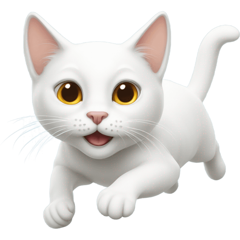 white cat flying emoji