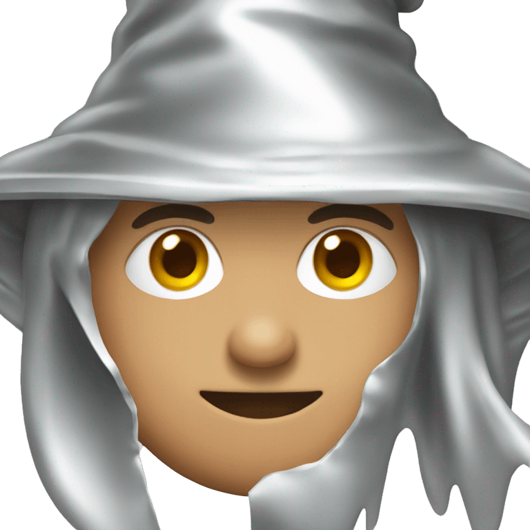 Person wearing a tin foil wizard hat emoji