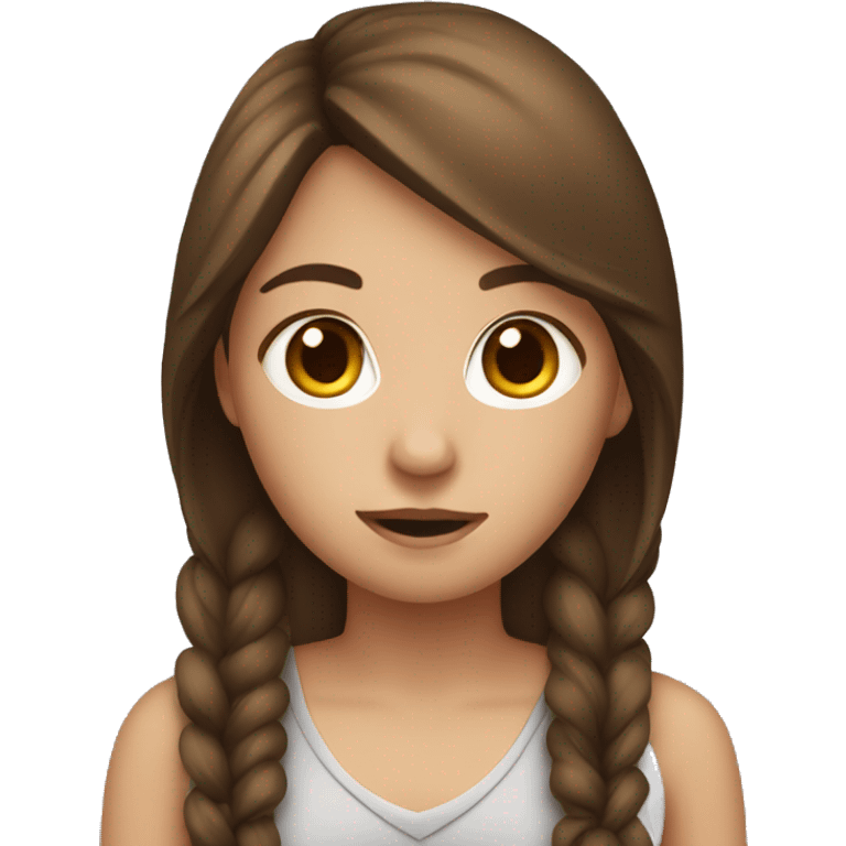 girl with brown hair on computer emoji