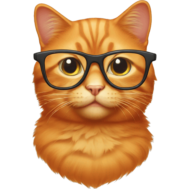 Orange cat wearing glasses  emoji